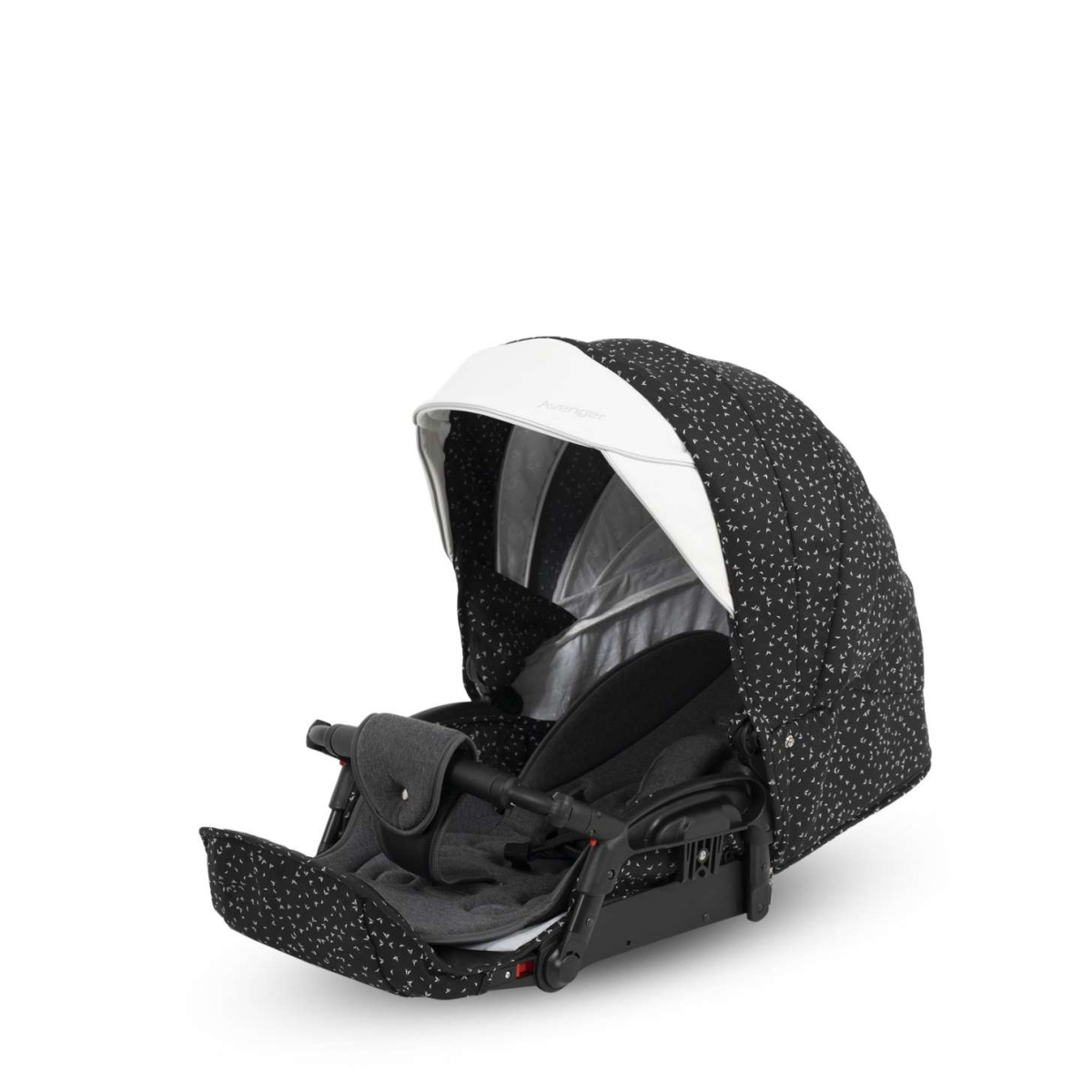 Коляска Camarelo Avenger 2 в 1черный жаккард/белая экокожа