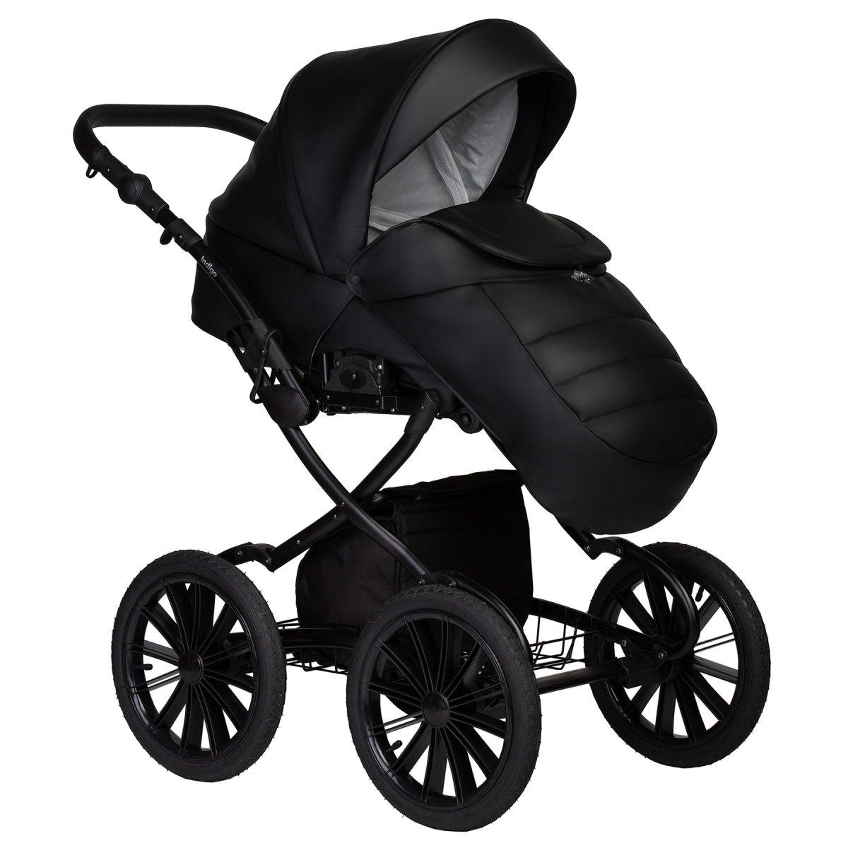 Коляска 2 в 1 Indigo MIO ECO Plus 14 - 01 (черная кожа)