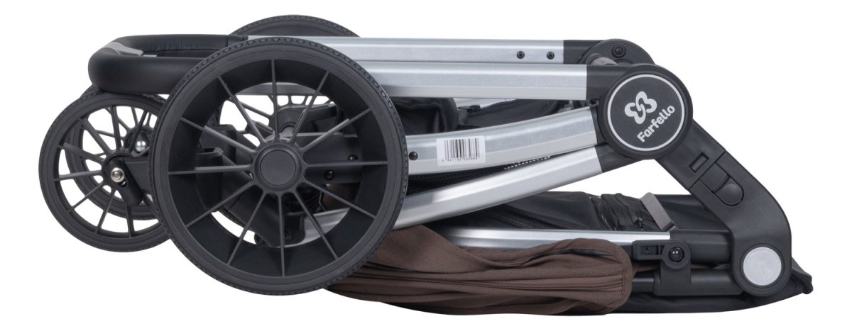 Коляска модульная 2в1 Farfello Baby shell BBS (BBS-16 Brown/Коричневый / серебро)