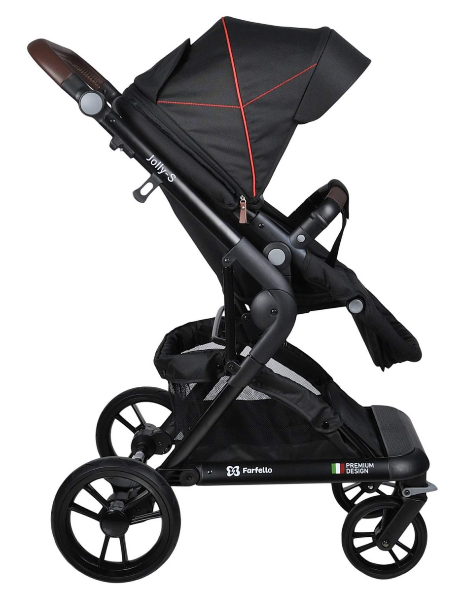 Коляска модульная 2 в 1 Farfello Jolly-S (J-77 чёрная)