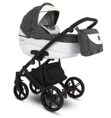 Коляска Camarelo Avenger 3 в 1 серый жаккард/белая экокожа