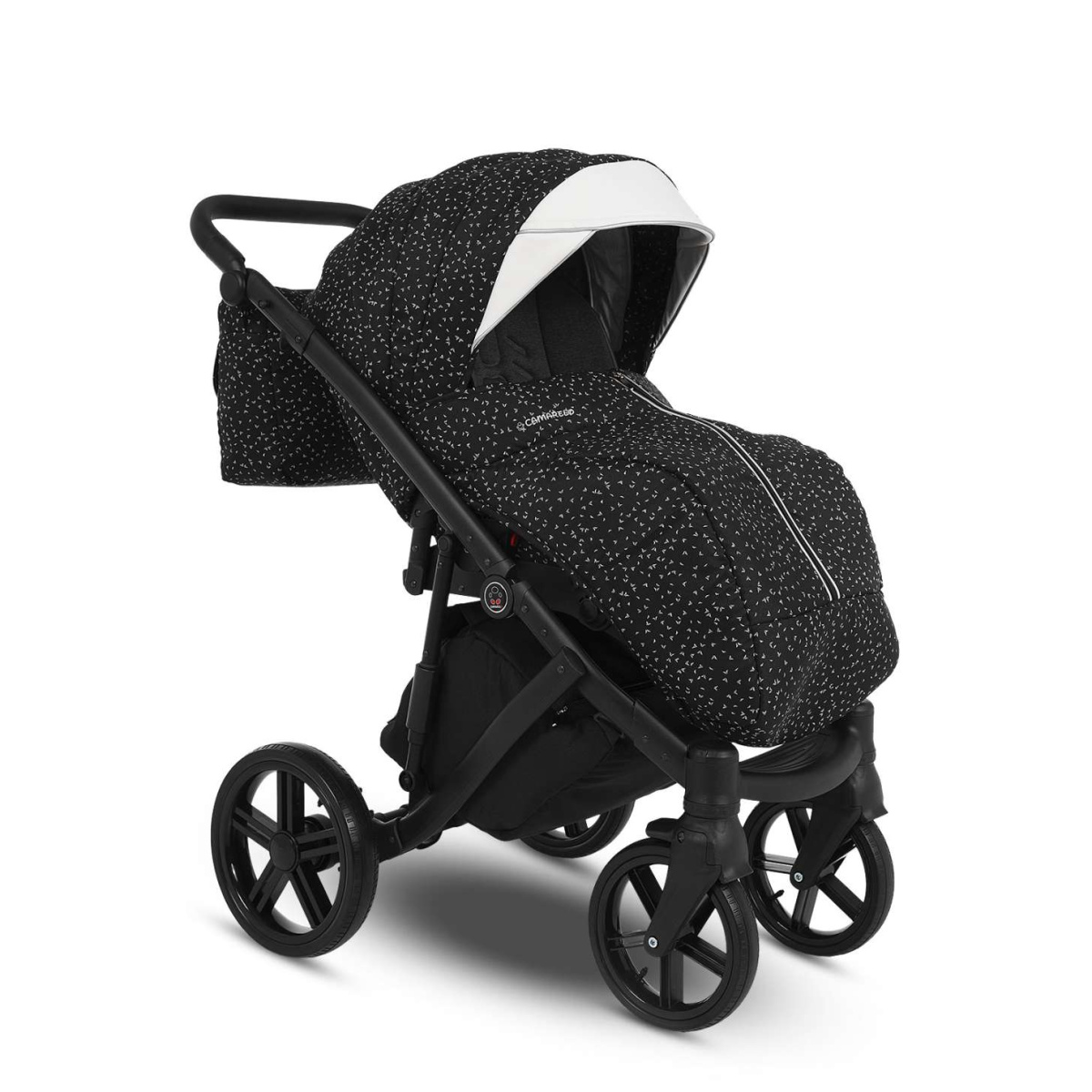 Коляска Camarelo Avenger 2 в 1черный жаккард/белая экокожа