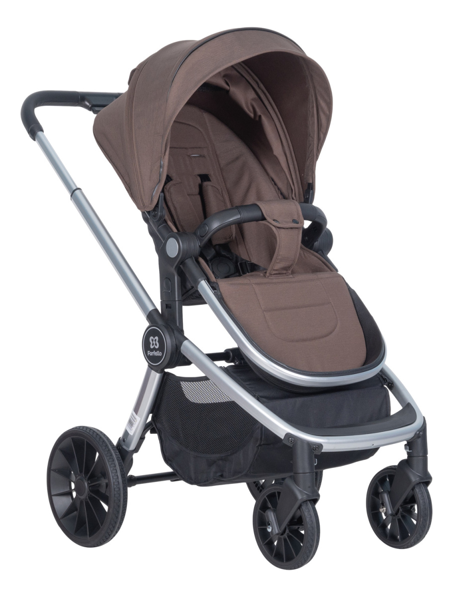 Коляска модульная 2в1 Farfello Baby shell BBS (BBS-16 Brown/Коричневый / серебро)