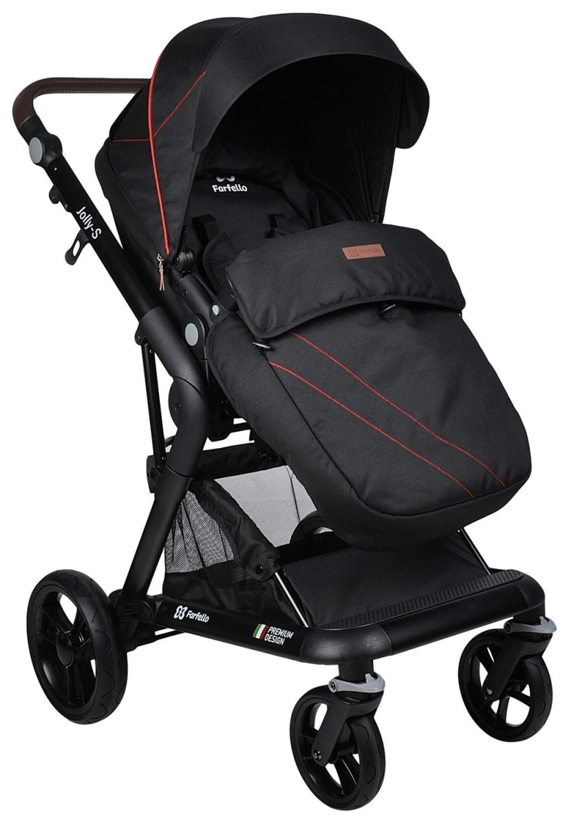 Коляска модульная 2 в 1 Farfello Jolly-S (J-77 чёрная)