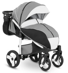 Прогулочная коляска Camarelo Elf белая рама светло-серый/черный