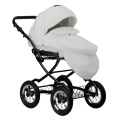 Коляска 2 в 1 Indigo Barbara Eco Classic, Be 05 (Белая кожа)