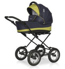 Коляска 2 в 1 Riko Basic Alfa Classic 01 черно-салатовый