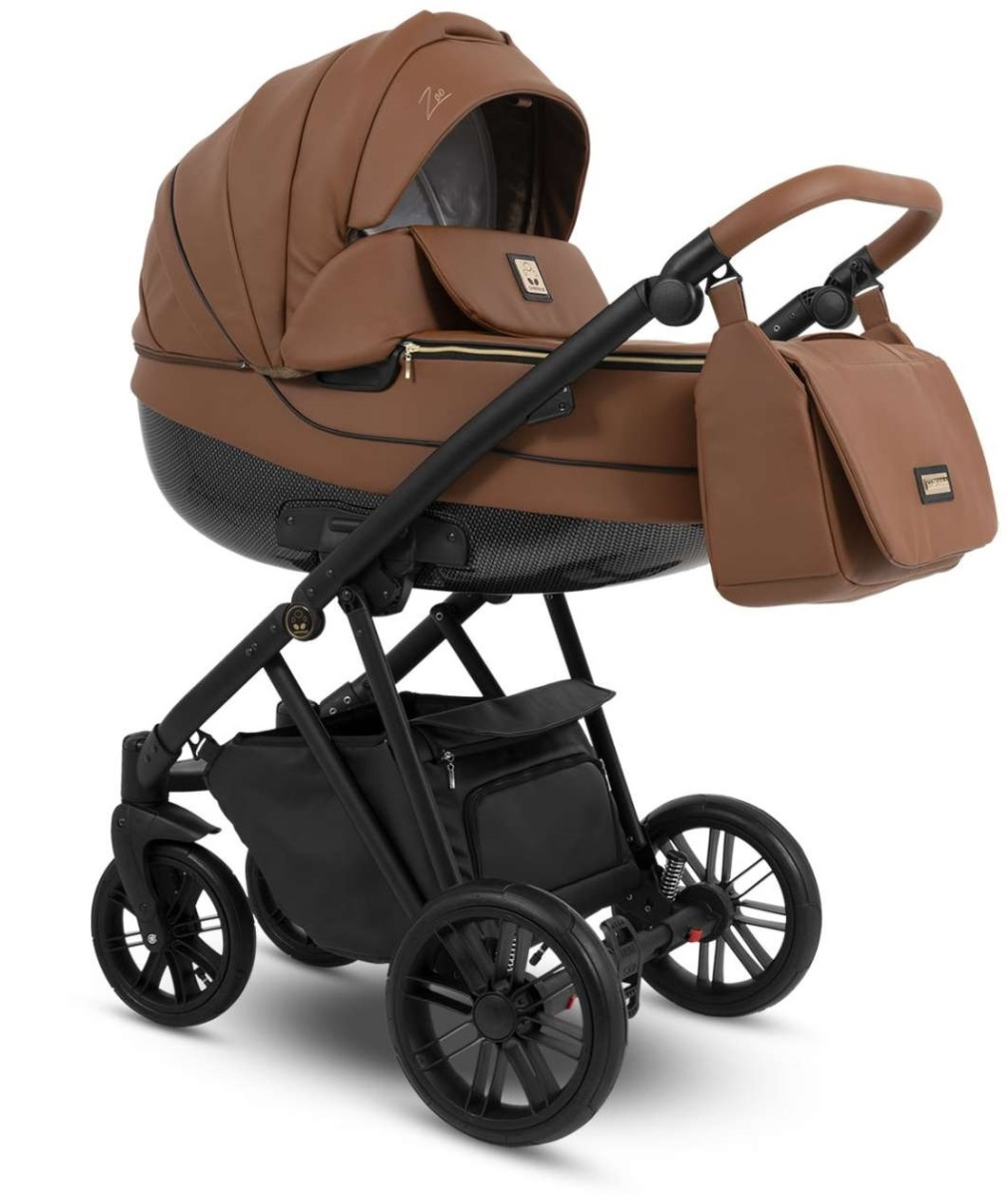 Коляска Camarelo Zeo 2 в 1 экокожа коньячный